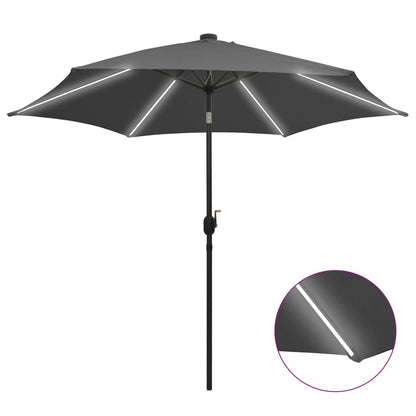 Sonnenschirm Mit Led-Beleuchtung Und Alu-Mast 300 Cm