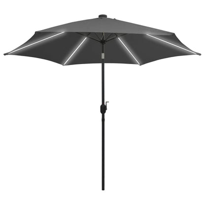 Sonnenschirm Mit Led-Beleuchtung Und Alu-Mast 300 Cm
