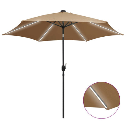 Sonnenschirm Mit Led-Beleuchtung Und Alu-Mast 300 Cm