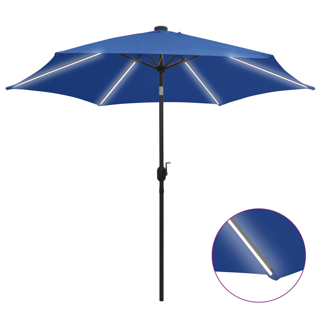 Sonnenschirm Mit Led-Beleuchtung Und Alu-Mast 300 Cm