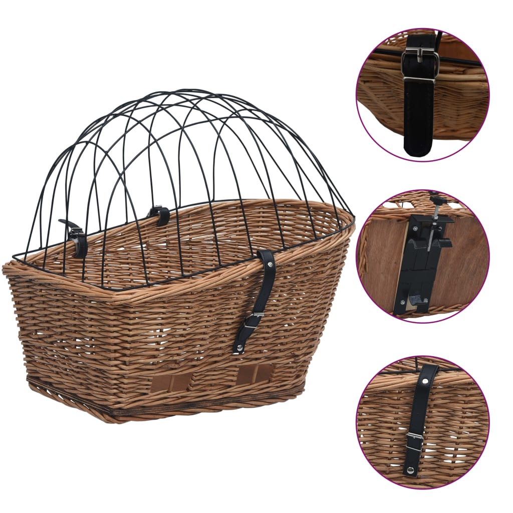 Fahrrad-Gepäckträgerkorb Mit Deckel 55×31×36 Cm Natur Weide