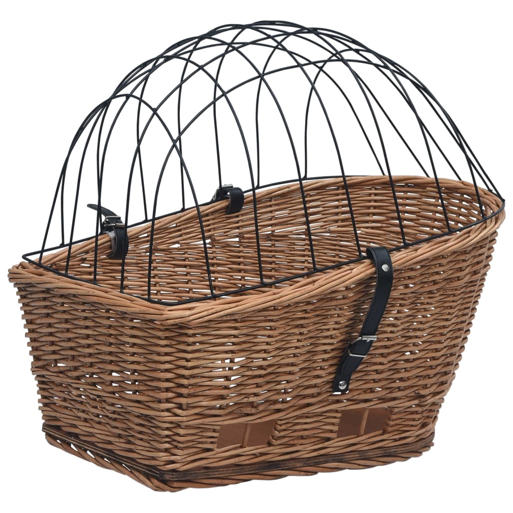 Fahrrad-Gepäckträgerkorb Mit Deckel 55×31×36 Cm Natur Weide