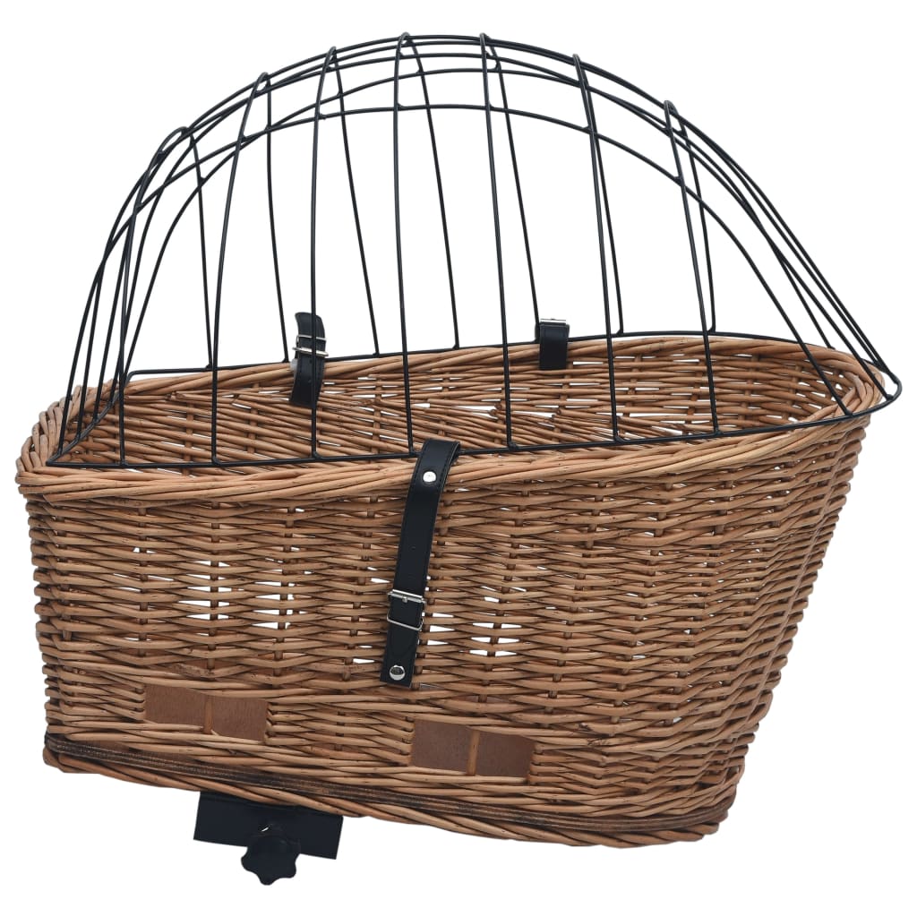 Fahrrad-Gepäckträgerkorb Mit Deckel 55×31×36 Cm Natur Weide