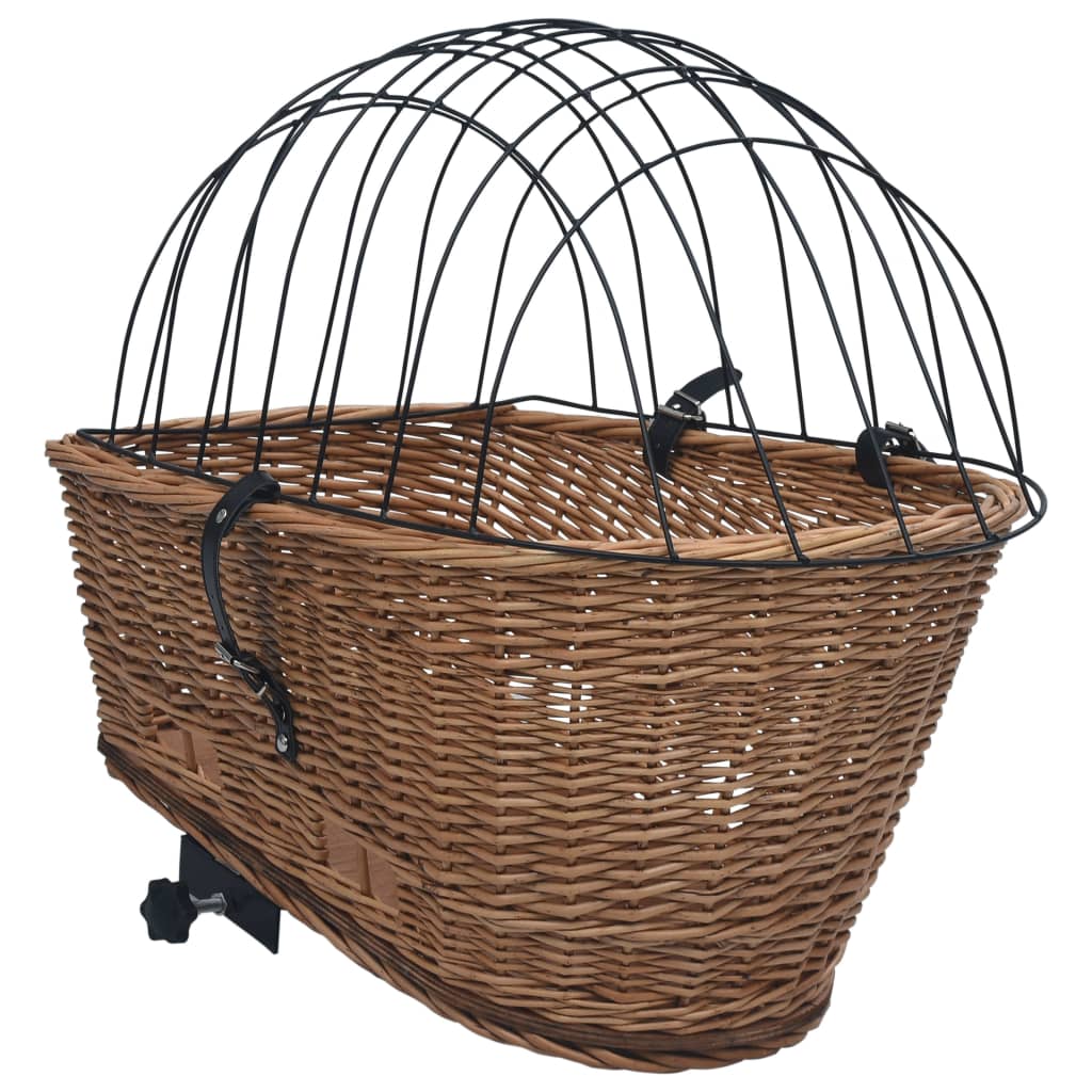 Fahrrad-Gepäckträgerkorb Mit Deckel 55×31×36 Cm Natur Weide