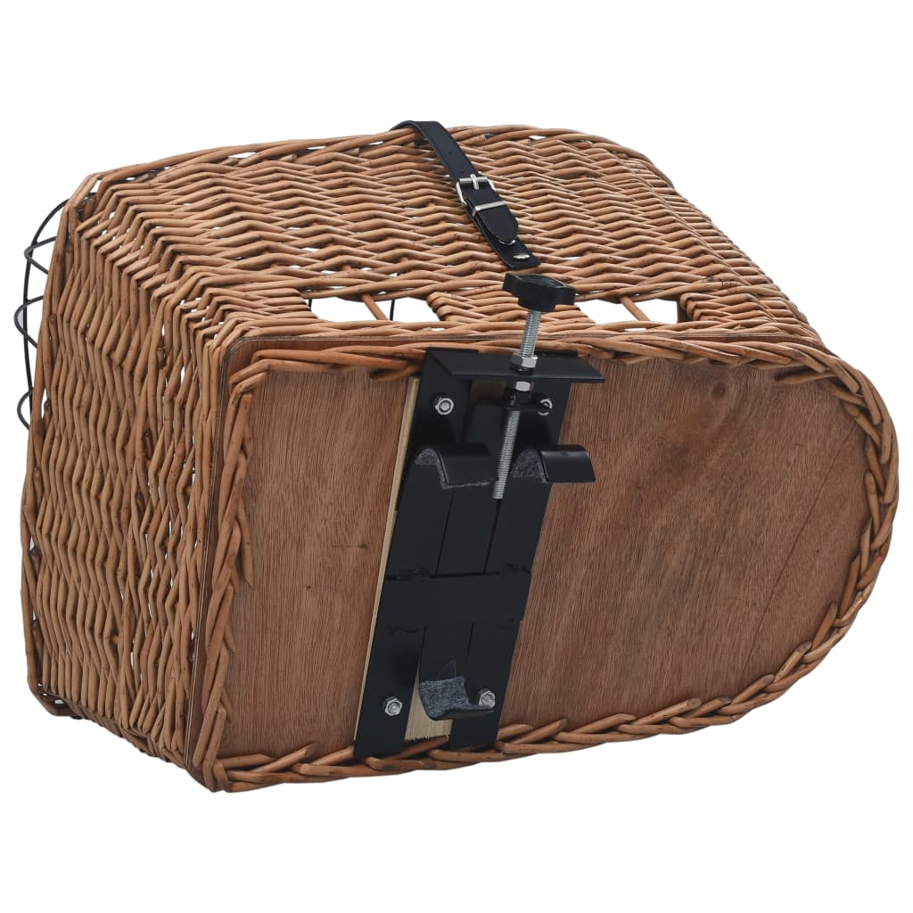 Fahrrad-Gepäckträgerkorb Mit Deckel 55×31×36 Cm Natur Weide