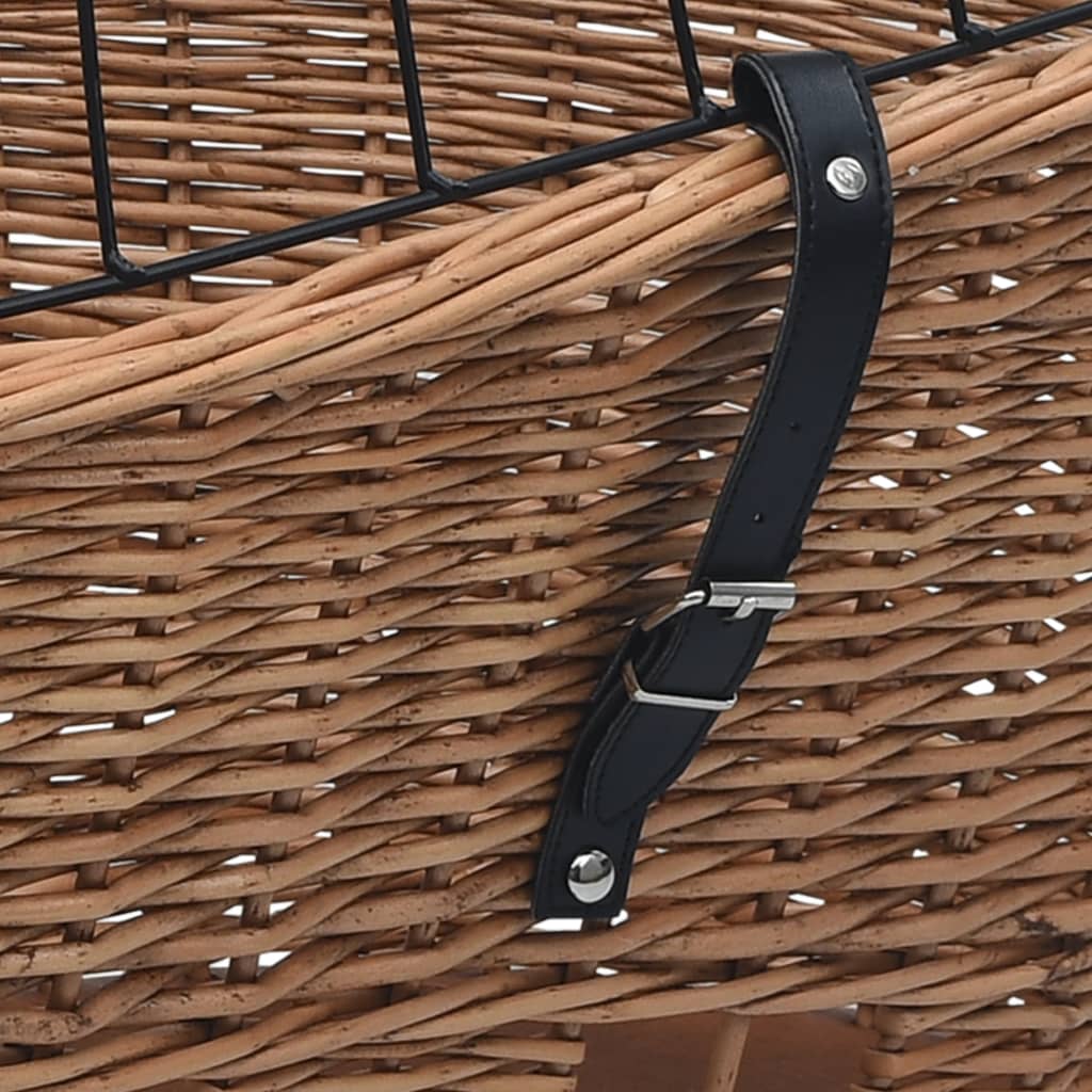 Fahrrad-Gepäckträgerkorb Mit Deckel 55×31×36 Cm Natur Weide