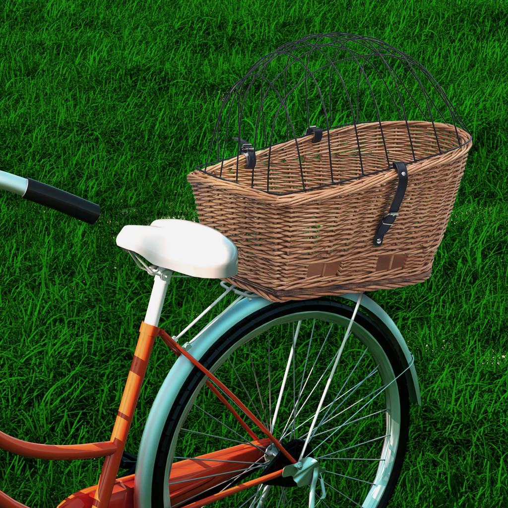 Fahrrad-Gepäckträgerkorb Mit Deckel 55×31×36 Cm Natur Weide