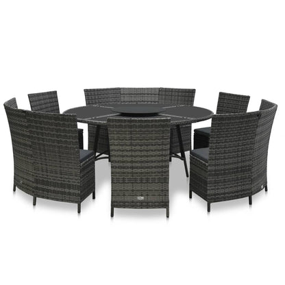 7-Tlg. Garten-Essgruppe Mit Auflagen Poly Rattan