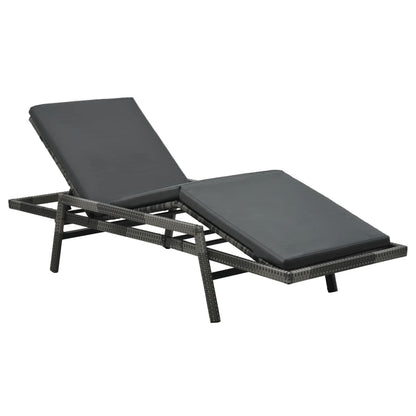 Sonnenliege Mit Auflage Poly Rattan Grau