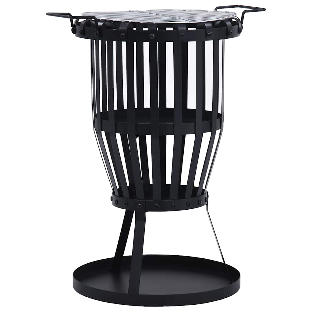 Garten-Feuerkorb Mit Grillrost Stahl 47,5 Cm