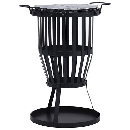 Garten-Feuerkorb Mit Grillrost Stahl 47,5 Cm