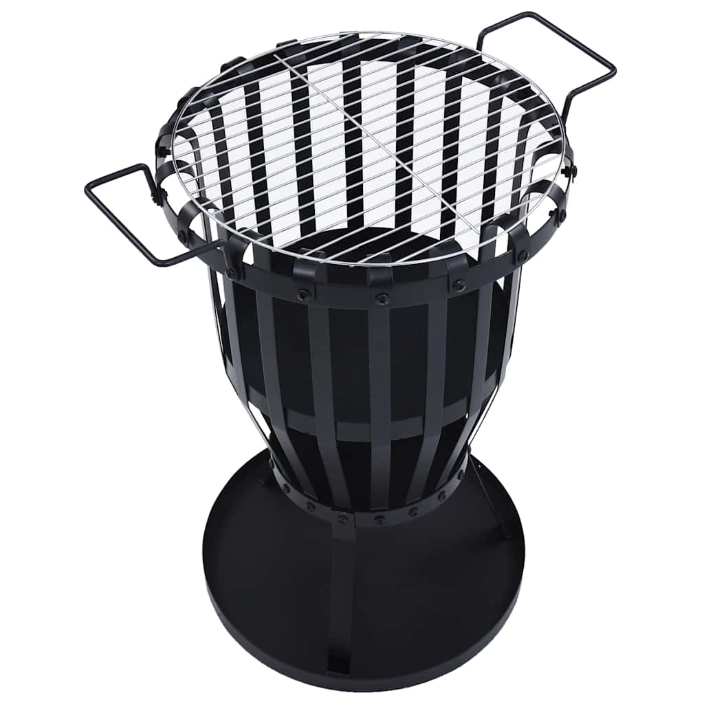 Garten-Feuerkorb Mit Grillrost Stahl 47,5 Cm