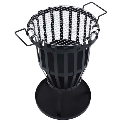 Garten-Feuerkorb Mit Grillrost Stahl 47,5 Cm