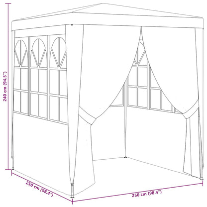Profi-Partyzelt Mit Seitenwänden 2,5X2,5 M 90 G/M²