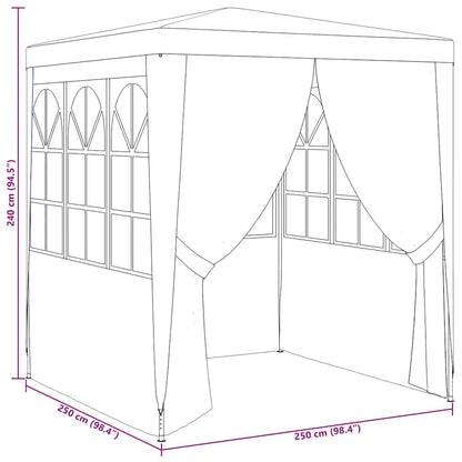 Profi-Partyzelt Mit Seitenwänden 2,5X2,5 M 90 G/M²