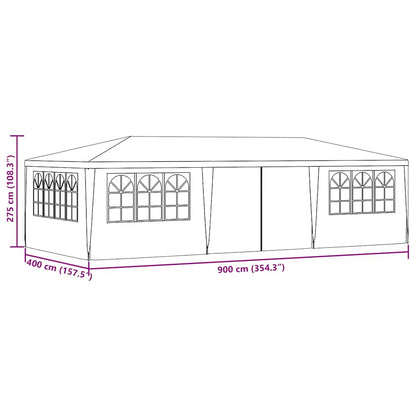 Profi-Partyzelt Mit Seitenwänden 4×9 M 90 G/M²