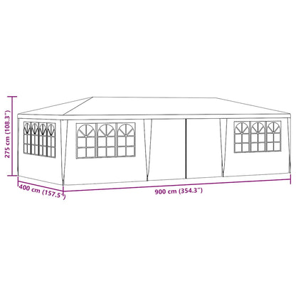 Profi-Partyzelt Mit Seitenwänden 4×9 M 90 G/M²