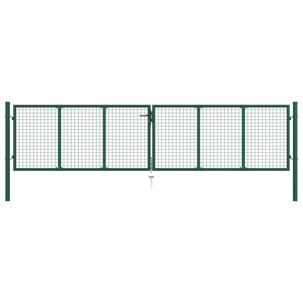 Maschen-Gartentor Aus Stahl 400 X 125 Cm Grün