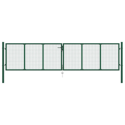 Maschen-Gartentor Aus Stahl 400 X 125 Cm Grün