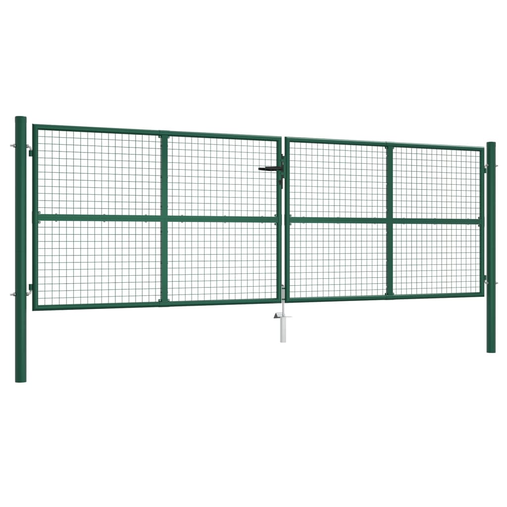 Maschen-Gartentor Aus Stahl 400 X 125 Cm Grün