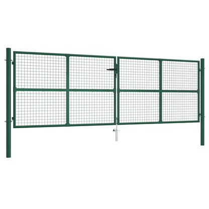 Maschen-Gartentor Aus Stahl 400 X 125 Cm Grün