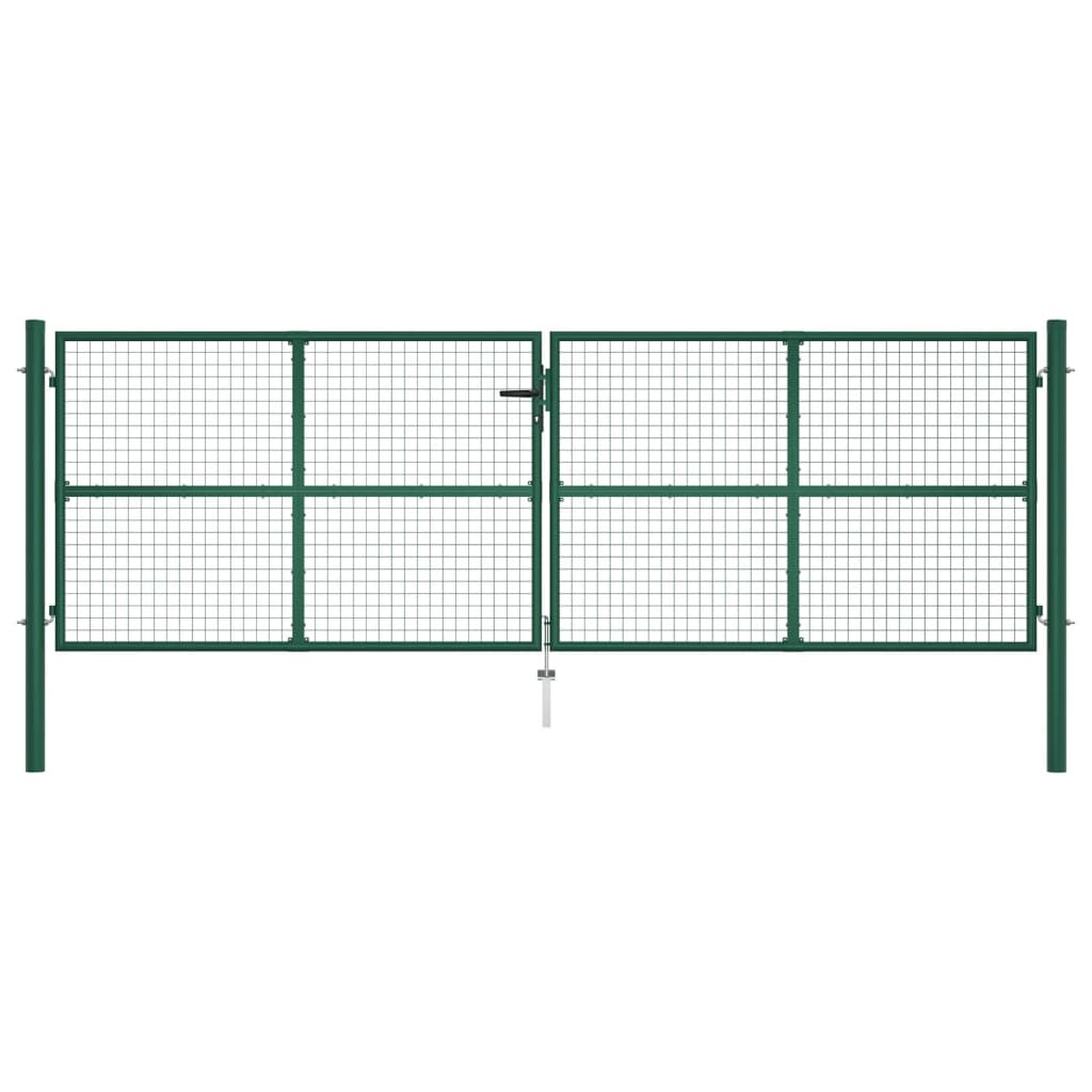 Maschen-Gartentor Aus Stahl 400 X 125 Cm Grün