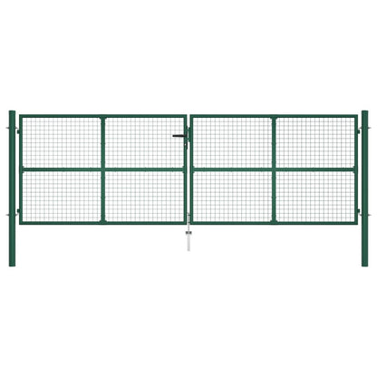 Maschen-Gartentor Aus Stahl 400 X 125 Cm Grün