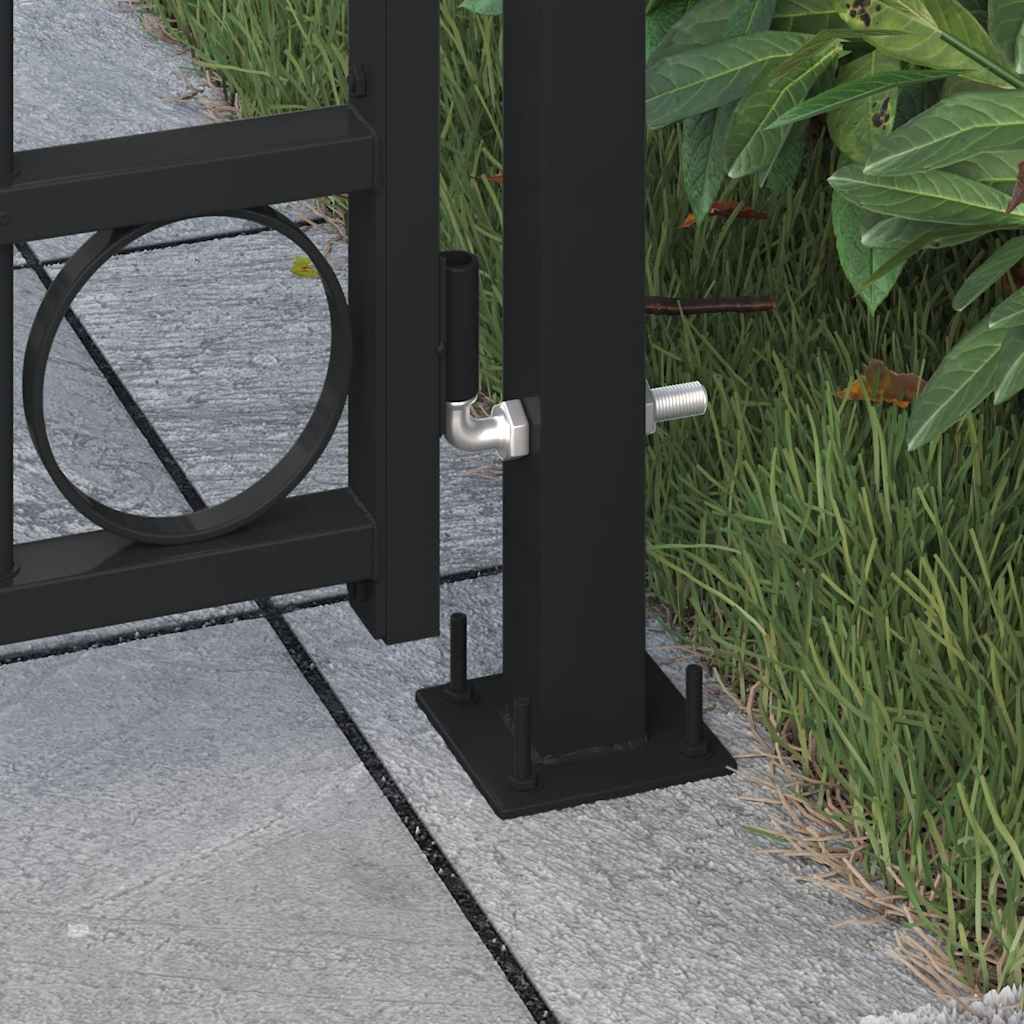 Gartentor Assen Mit Bogenabschluss Und 2 Pfosten 105 X 170 Cm Schwarz