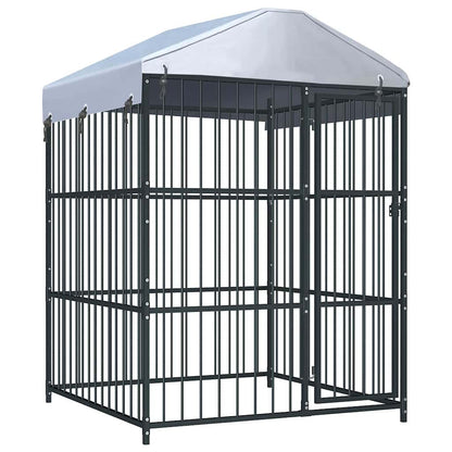 Outdoor-Hundezwinger Mit Überdachung 150 X 150 X 200 Cm Braun