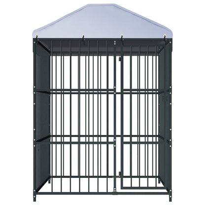 Outdoor-Hundezwinger Mit Überdachung 150 X 150 X 200 Cm Braun