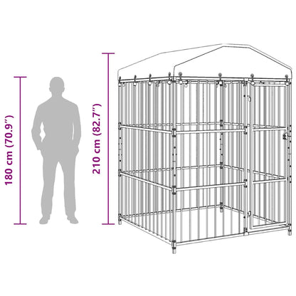Outdoor-Hundezwinger Mit Überdachung 150 X 150 X 200 Cm Braun