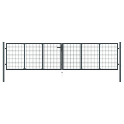 Maschen-Gartentor Verzinkter Stahl 400 X 75 Cm Grau