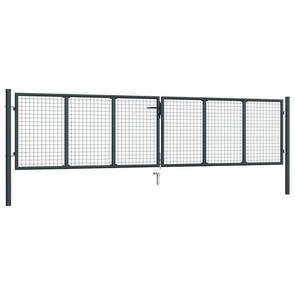 Maschen-Gartentor Verzinkter Stahl 400 X 75 Cm Grau