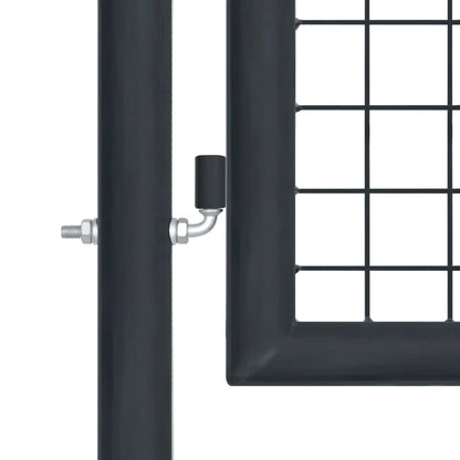 Maschen-Gartentor Verzinkter Stahl 400 X 75 Cm Grau
