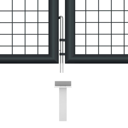 Maschen-Gartentor Verzinkter Stahl 400 X 75 Cm Grau