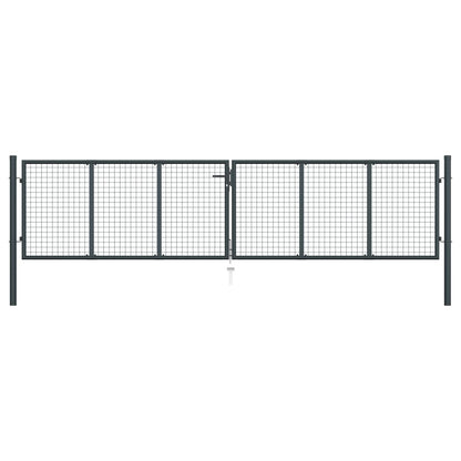Maschen-Gartentor Verzinkter Stahl 400 X 75 Cm Grau