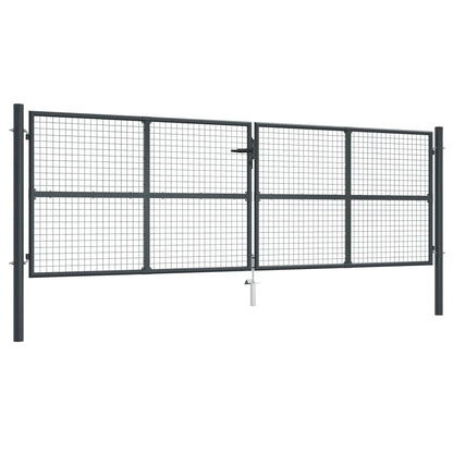 Maschen-Gartentor Verzinkter Stahl 400 X 75 Cm Grau