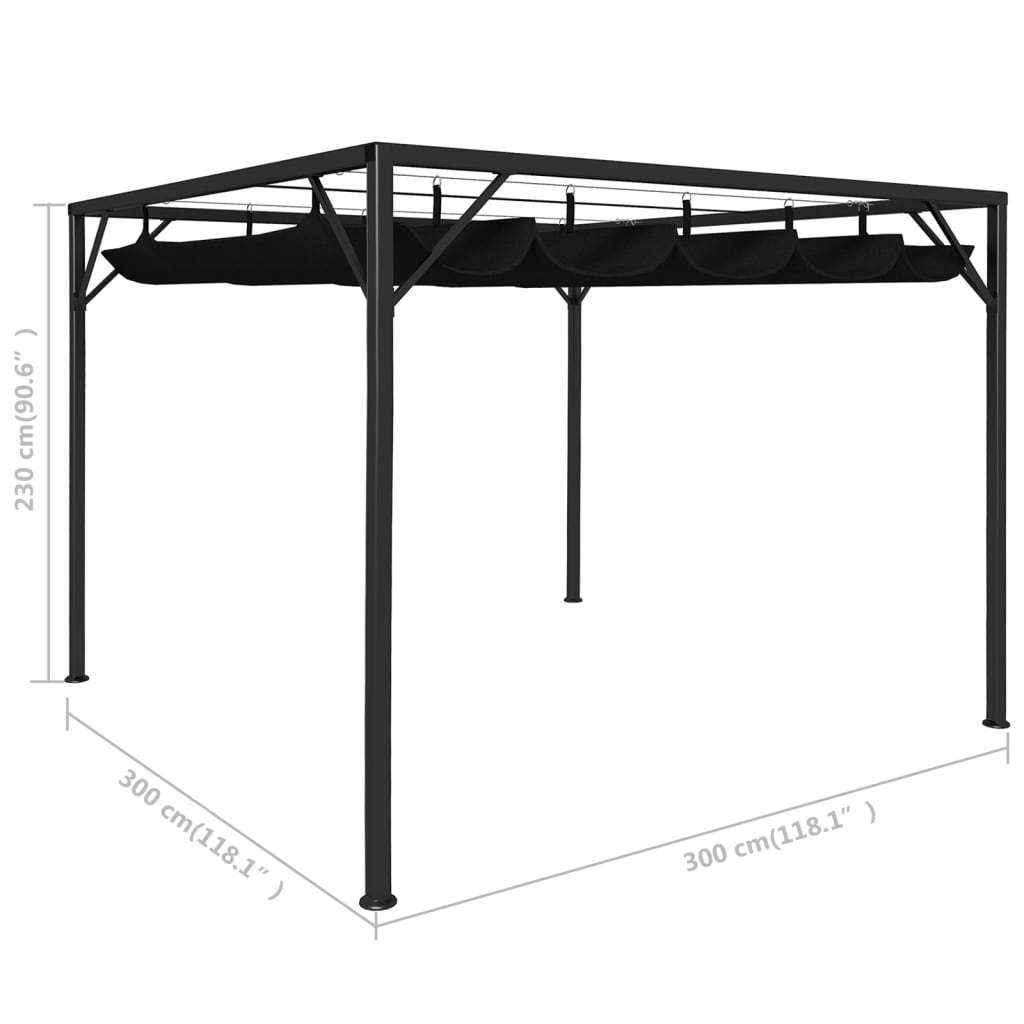 Gartenpavillon Mit Ausziehbarem Dach 3×3 M