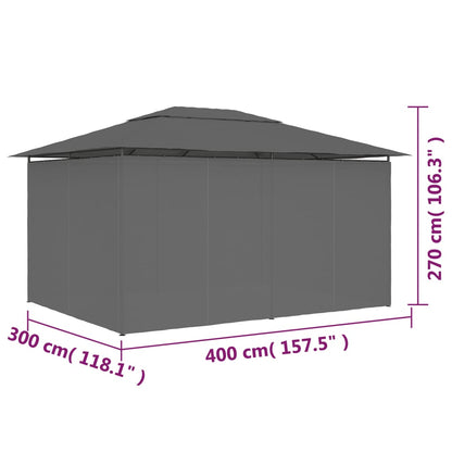Gartenpavillon Mit Vorhängen 4 X 3 M