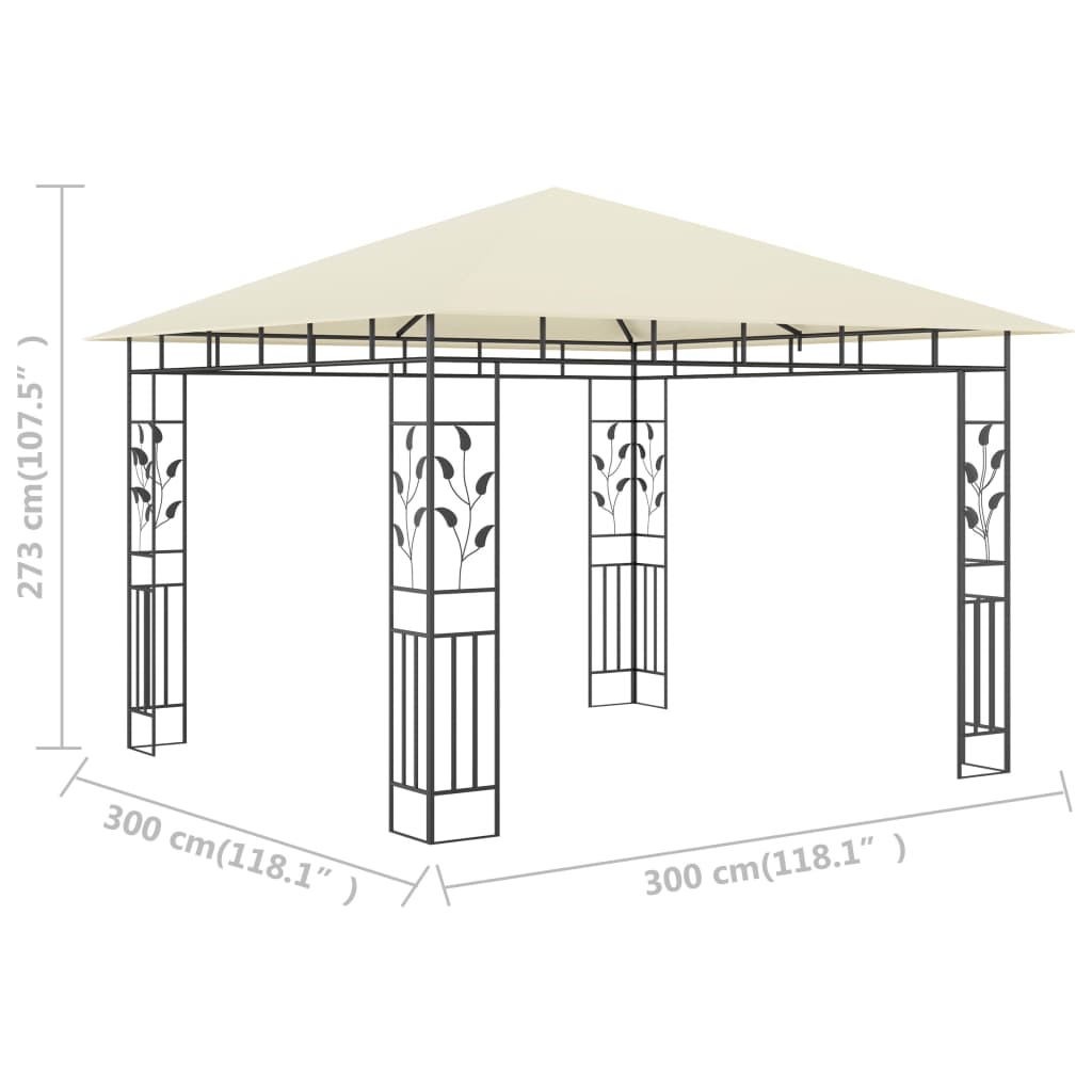 Pavillon Mit Moskitonetz 3X3X2,73 M 180 G/M²