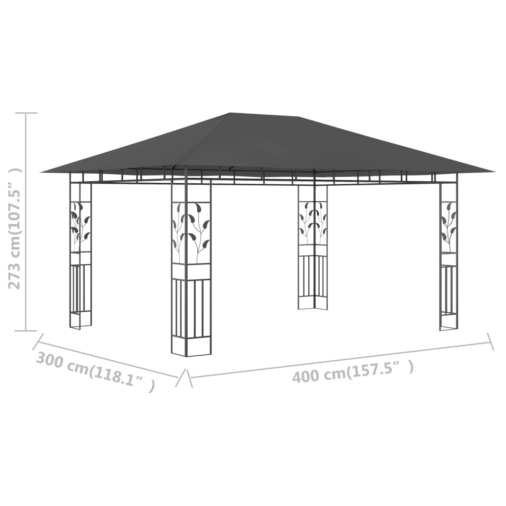 Pavillon Mit Moskitonetz 4X3X2,73 M 180 G/M²