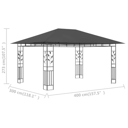 Pavillon Mit Moskitonetz 4X3X2,73 M 180 G/M²