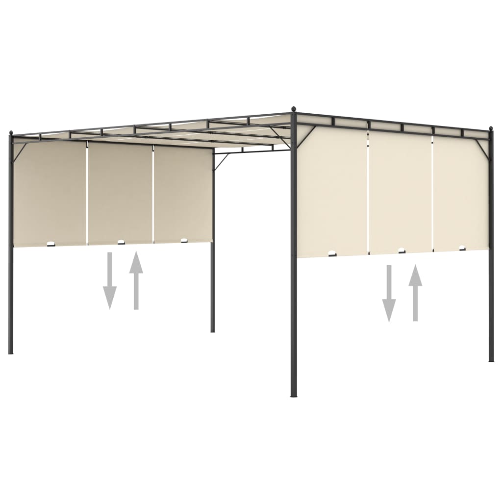 Gartenpavillon Mit Seitenvorhang 4X3X2,25 M