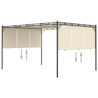 Gartenpavillon Mit Seitenvorhang 4X3X2,25 M