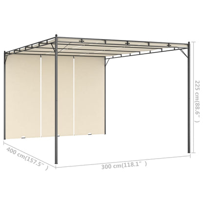 Gartenpavillon Mit Seitenvorhang 4X3X2,25 M