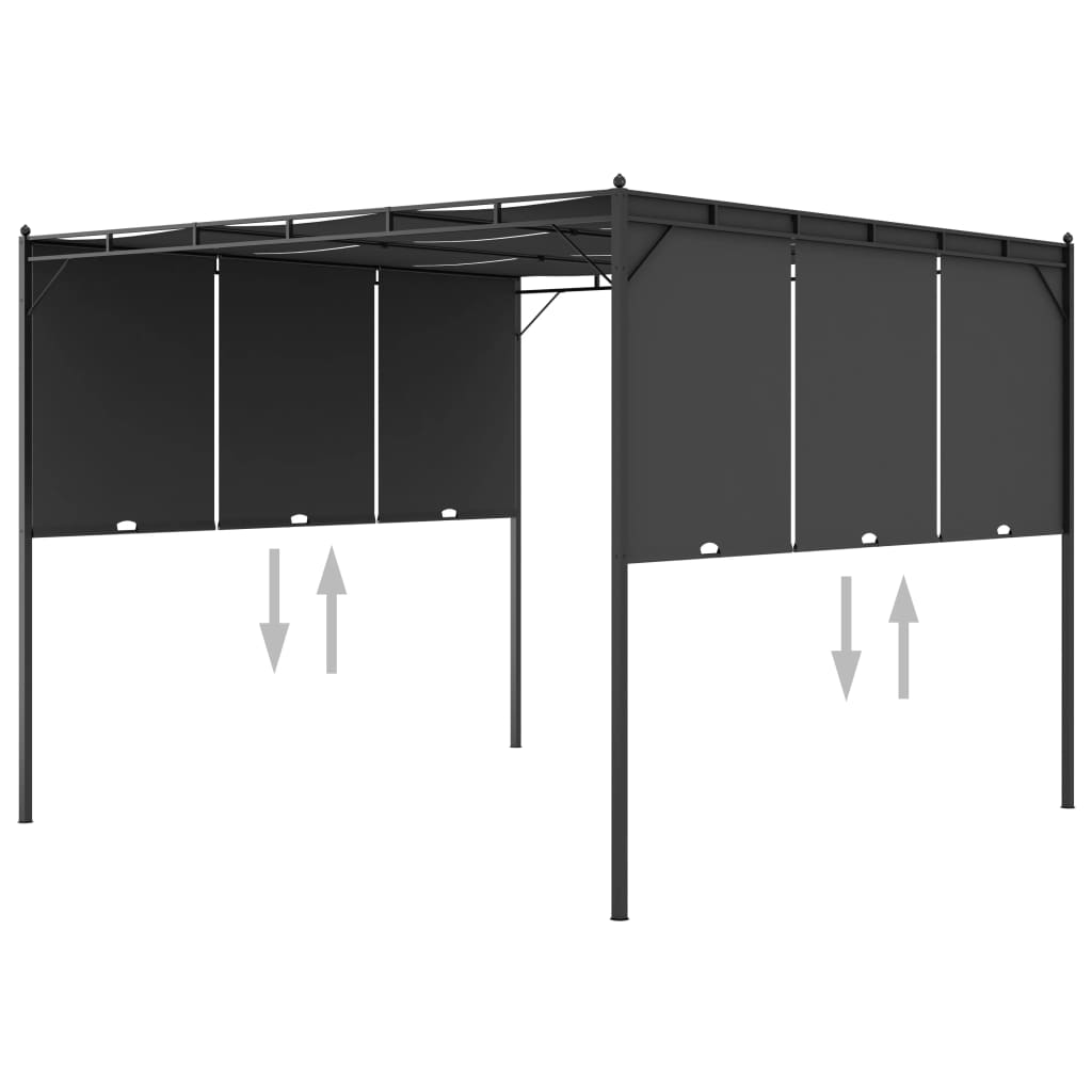 Gartenpavillon Mit Seitenvorhang 3X3X2,25 M