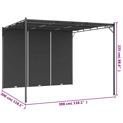 Gartenpavillon Mit Seitenvorhang 3X3X2,25 M