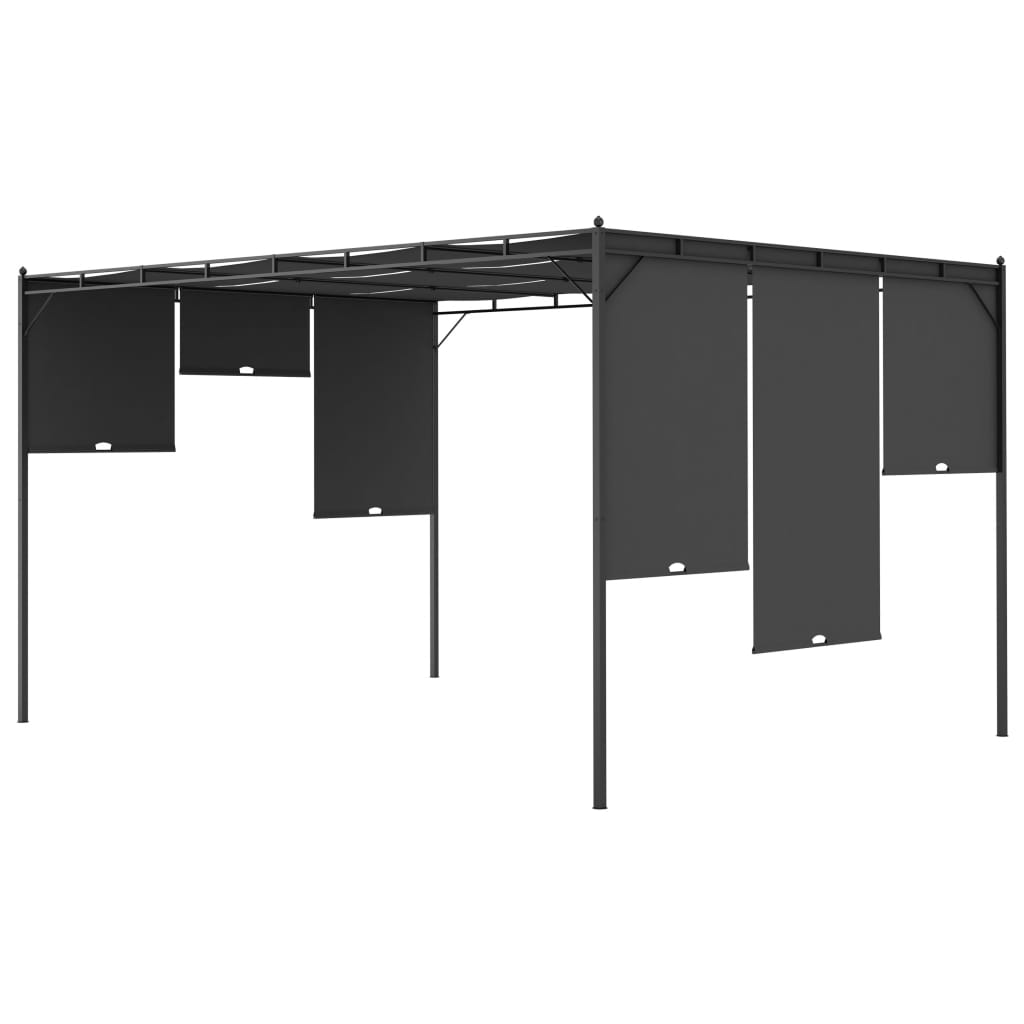 Gartenpavillon Mit Seitenvorhang 4X3X2,25 M