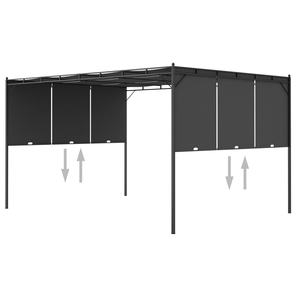 Gartenpavillon Mit Seitenvorhang 4X3X2,25 M
