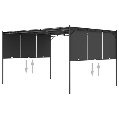 Gartenpavillon Mit Seitenvorhang 4X3X2,25 M